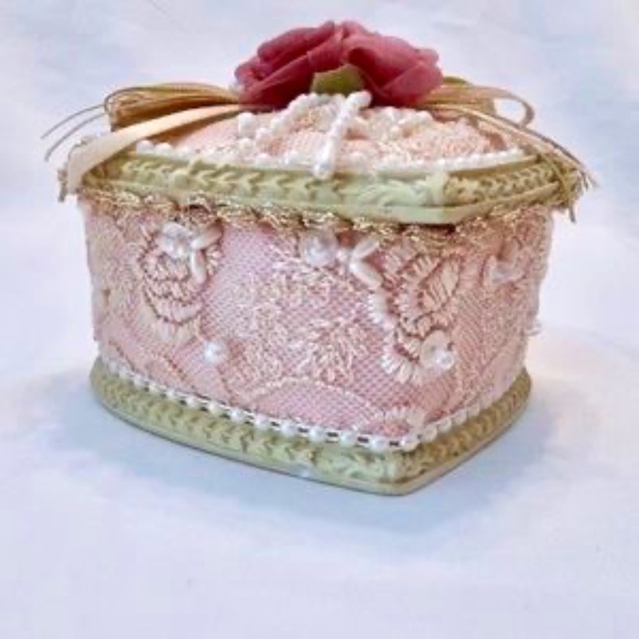 Other - Lace Pearl and Floral Heart Trinket Box